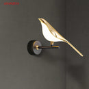 GobekUsa Golden Bird LED Wall Lamp: Modern Design for Hallway, Stairs, Living Room, Bedroom Decor