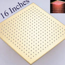 GobekUsa Gold LED Square Rainfall Shower Head for Bathroom Faucet - Top Sprayer