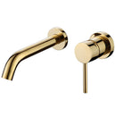 GobekUsa Gold Brass In-Wall Basin Faucet Mixer Tap for Hot Cold Bathroom Sink