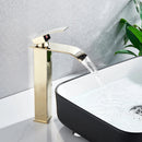 GobekUsa Brushed Nickel Single Lever Waterfall Basin Faucet - Deck Mounted Brass Mixer
