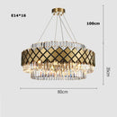 GobekUsa Gold LED Crystal Clear Art Deco Chandelier for Foyer
