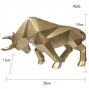 GobekUsa Geometric Bull Sculpture - Modern Home Decor, Office, Living Room Ornament