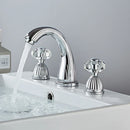 GobekUsa Antique Bronze 3 Hole Widespread Basin Faucet, Hot/Cold Mixer Tap