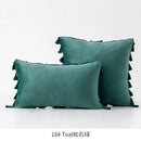 GobekUsa Fringed Tassel Velvet Pillowcase 50x50cm/30x50cm in Popular Light Colors