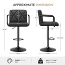Counter Height Swivel Bar Stools, PU Leather & Iron Frame (Set of 2)