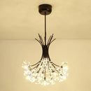 GobekUsa Crystal Bouquet Pendant Light Chandelier in Black and Gold