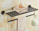 GobekUsa Gold Black Bathroom Accessories Set, Towel Bar, Toilet Brush Holder, Paper Holder