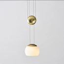 GobekUsa JOJO Modern LED Glass Pendant Lamp, Adjustable Height, Gold Nightstand Light