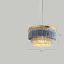 GobekUsa Art Deco Cotton Thread Tiered Chandelier in Black Gold Finishing