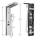 GobekUsa Black Rainfall Shower Panel Set with Massage System and Temperature Screen