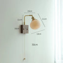 GobekUsa Ceramic Ball LED Wall Light with Pull Chain Switch for Living Room
