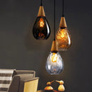GobekUsa Glass Wooden Pendant Lamp: Modern Creative Hanging Lighting for Living Room, Restaurant, Bar.
