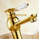 GobekUsa Gold Basin Faucet with Ceramic Mixer Tap for Bathroom