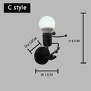 GobekUsa Cartoon Matchstick Man Wall Lamp for Kids Room and Home Decor