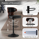 Swivel PU Leather Bar Stool — Height Adjustable Dual-Color Counter Chair