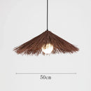 GobekUsa Chinese Rattan Pendant Lights Hand-woven Straw Hat Lampshade Ceiling Chandelier