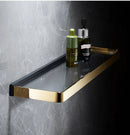 GobekUsa Gold & Black Bathroom Set - Shelf, Towel Rack, Holder, Brush Holder & More