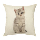 GobekUsa Cute Cat Face Decorative Cushion Cover Soft Linen Pillow for Home Sofa