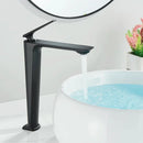 GobekUsa Black Brass Bathroom Sink Faucet, Hot Cold Water Mixer, Single Handle Deck Mount