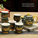 GobekUsa Dragon Teapot Tea Set, Porcelain Kung Fu Teaware for Puer Oolong Ceremony