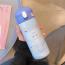 GobekUsa Cute Insulated Straw Cup Thermal Water Bottle Stainless Steel Vacuum Flask