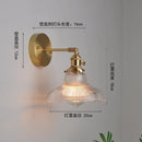 GobekUsa Japanese Copper Glass Wall Lights Modern LED Sconce for Bedroom Stair Mirror