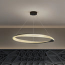 GobekUsa Black Circle Chrome Chandelier for Indoor Living Room Bedroom Kitchen Loft Office Hall