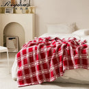 GobekUsa Fluffy Stripe Plaid Blanket: Cozy Microfiber Home Decoration