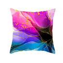 GobekUsa Blue Ink Gold Edge Geometric Cushion Cover - Polyester Throw Pillow Case