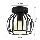 GobekUsa Iron Cage Ceiling Light Modern Nordic Retro Black Loft E27 Home Lighting