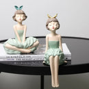 GobekUsa Bowknot Girl Figurine: Modern Nordic Character Sculpture with Storage Box