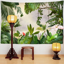 GobekUsa Botanical Palm Leaf Green Tapestry | Tropical Rainforest Plant Wall Hanging