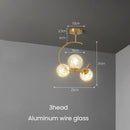 GobekUsa Gold Glass Ball Chandelier for Living Room Kitchen Bedroom - 220V 110V