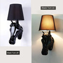 GobekUsa Horse Wall Lamp: Retro Resin Light for Living Room, Bedroom, or Hotel Corridors