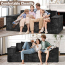 Chenille Sofa Bed Set with Deep Seat & 2 Pillows