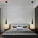 GobekUsa 5W LED Pendant Light - Silver/Black Aluminum Tube Fixture for Kitchen Island