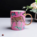 GobekUsa Jungle Animals Bone China Coffee Mug Set for Tea Lovers and Office Use