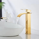GobekUsa Gold Waterfall Basin Faucet - Brass Mixer Tap for Bathroom Sink, Hot and Cold