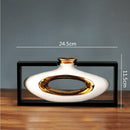 GobekUsa Chinese Style Ceramic Vase in Wooden Frame for Modern Home Decor