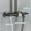 GobekUsa Black Gray Wall Mounted Shower System Set with Bathtub Faucet