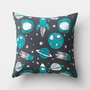 GobekUsa Cartoon Planet Astronaut Moon Rocket Pillow Case 45x45cm Square Cushion Cover
