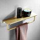 GobekUsa Brushed Gold Bathroom Hardware Set: Towel Rack, Corner Shelf, Paper Holder, Hook, Toilet Brush Holder
