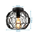GobekUsa Iron Cage Ceiling Light Modern Nordic Retro Black Loft E27 Home Lighting