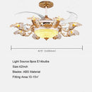 GobekUsa Golden Retro Ceiling Fan Light with Remote Control and 8 Lights