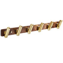 GobekUsa Brushed Gold Wood and Aluminum Robe Hook Towel Hanger for Bathroom and Kitchen