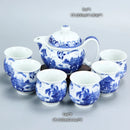 GobekUsa Dragon Teapot Tea Set, Porcelain Kung Fu Teaware for Puer Oolong Ceremony