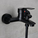 GobekUsa Black Finish Wall Mounted Bathroom Shower Faucet with Handheld Mixer