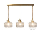 GobekUsa Green Glass Pendant Light Switch Bar Bedroom Copper Hanging Lamp