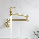 GobekUsa Brushed Gold Pot Filler Tap Wall Mounted Kitchen Faucet Single Cold Spout