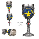 GobekUsa Dragon Skull Goblet: Gothic Resin Stainless Steel Wine Glass for Cocktail Bar Party